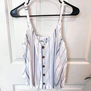 Striped Hollister Button Tank Top